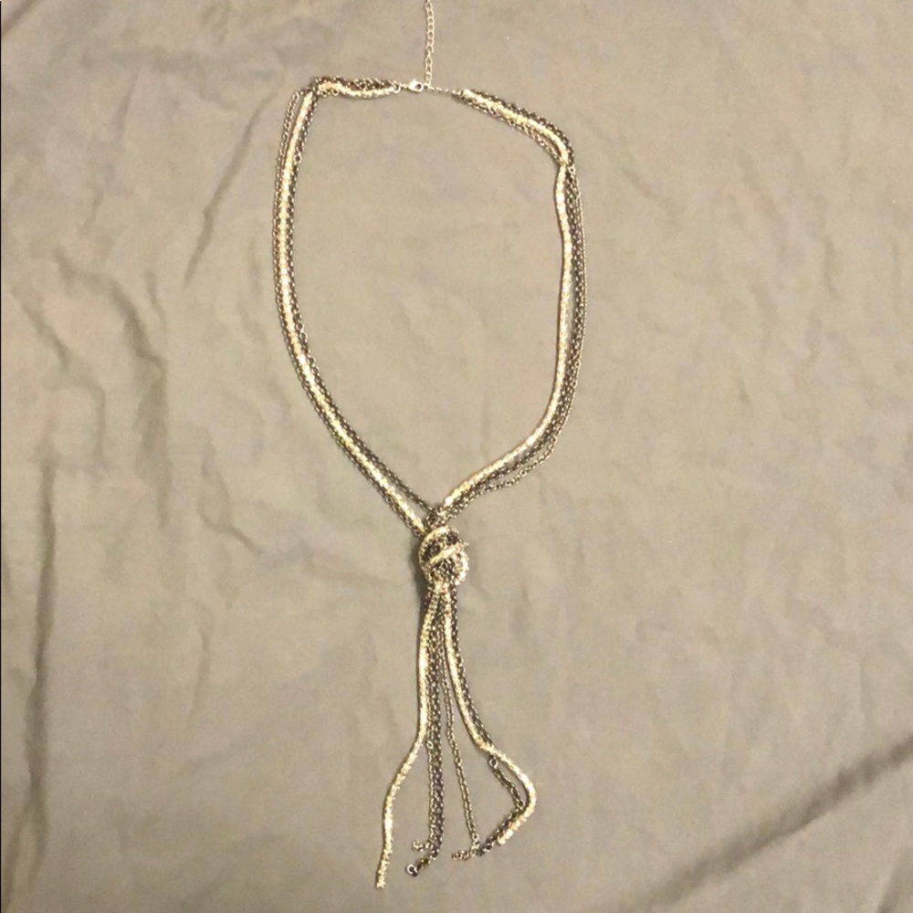 Black and Silver Knot Necklace.